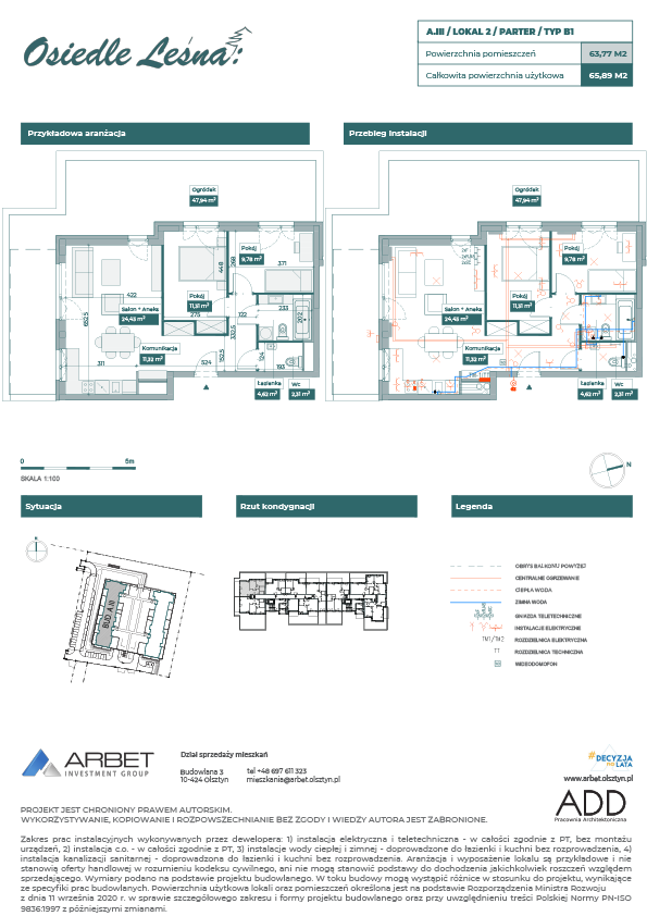 Przykładowa karta mieszkania z oferty Arbet Investment Group